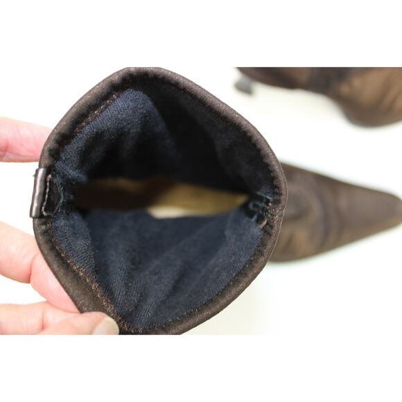 Sergio Rossi US 9 EU 39.5 Women's Brown Metallic Ankle Boots Booties Pointy - Picture 11 of 11